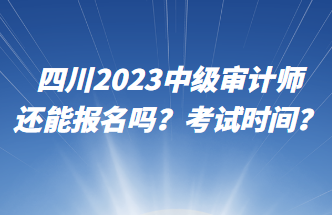 四川2023中級(jí)審計(jì)師還能報(bào)名嗎？考試時(shí)間？