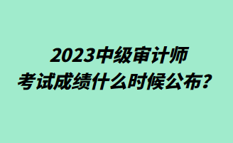 2023中級(jí)審計(jì)師考試成績什么時(shí)候公布？