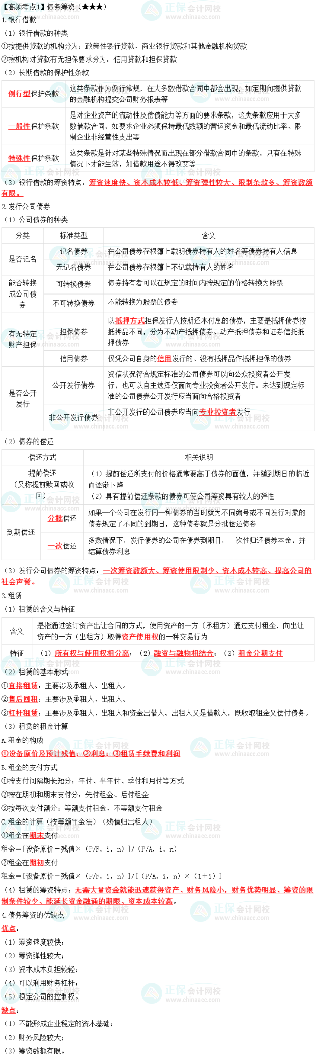 2023中級會計職稱《財務管理》高頻考點：債務籌資