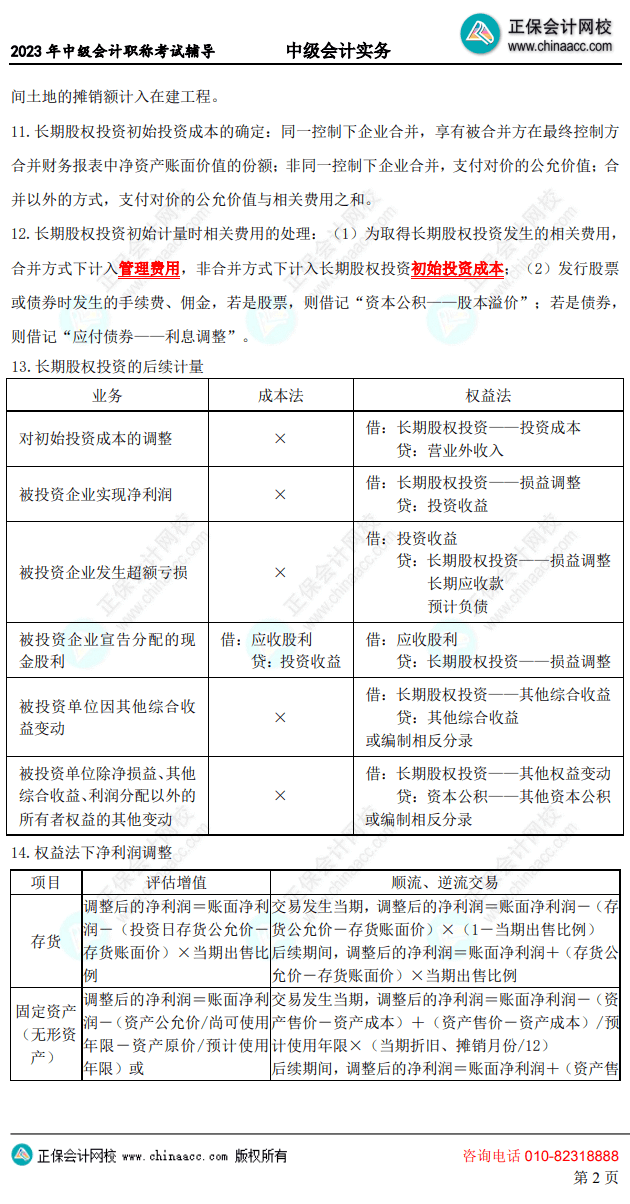 中級(jí)會(huì)計(jì)考前10頁(yè)紙2