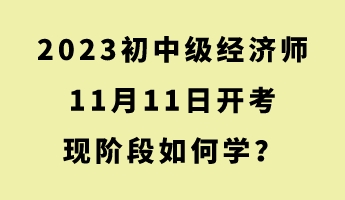 2023初中級(jí)經(jīng)濟(jì)師11月11日開(kāi)考 現(xiàn)階段如何學(xué)？