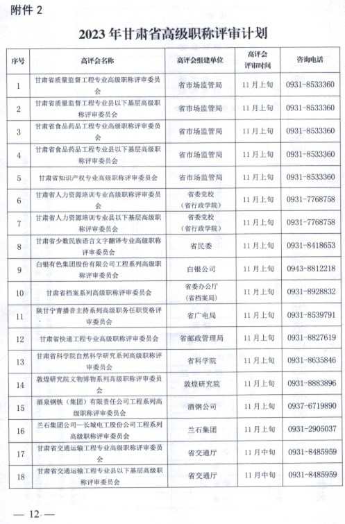 嘉峪關2023年職稱評審通知12