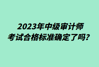 2023年中級(jí)審計(jì)師考試合格標(biāo)準(zhǔn)確定了嗎？