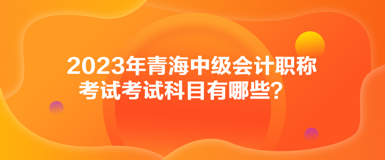 2023年青海中級會計職稱考試考試科目有哪些？