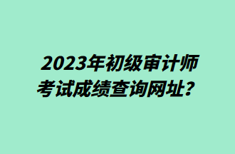 2023年初級審計師考試成績查詢網(wǎng)址？