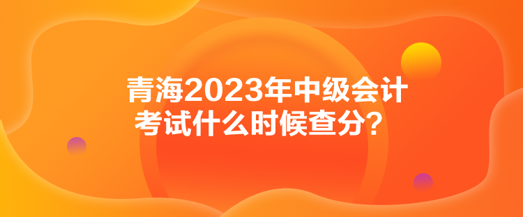 青海2023年中級會計考試什么時候查分？