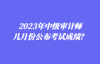 2023年中級(jí)審計(jì)師幾月份公布考試成績(jī)？