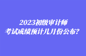 2023初級(jí)審計(jì)師考試成績(jī)預(yù)計(jì)幾月份公布？