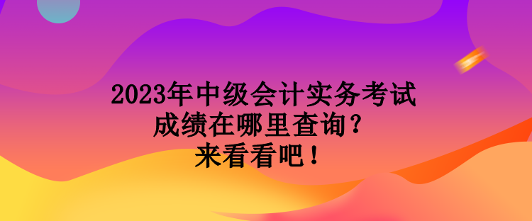 2023年中級會計(jì)實(shí)務(wù)考試成績在哪里查詢？來看看吧！