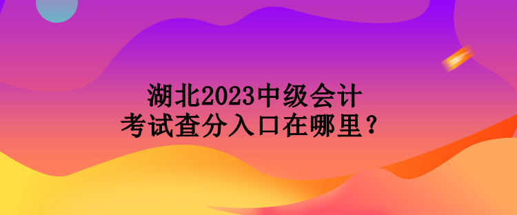 湖北2023中級會計考試查分入口在哪里？