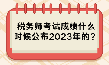 稅務(wù)師考試成績什么時候公布2023年的？