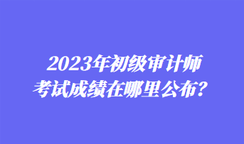 2023年初級審計師考試成績在哪里公布？