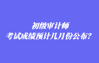 初級審計師考試成績預計幾月份公布？