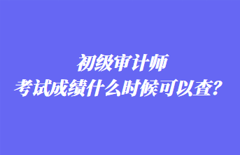 初級(jí)審計(jì)師考試成績(jī)什么時(shí)候可以查？