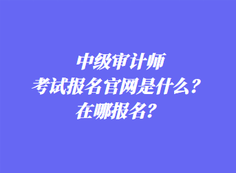 中級(jí)審計(jì)師考試報(bào)名官網(wǎng)是什么？在哪報(bào)名？