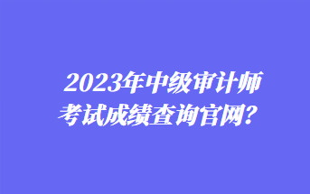 2023年中級審計(jì)師考試成績查詢官網(wǎng)？