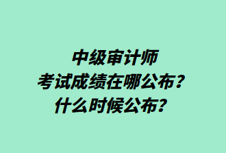 中級審計師考試成績在哪公布？什么時候公布？