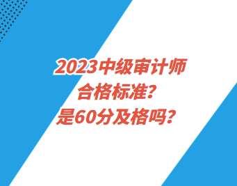 2023中級審計師合格標(biāo)準(zhǔn)？是60分及格嗎？