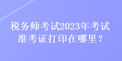 稅務(wù)師考試2023年考試準(zhǔn)考證打印在哪里？