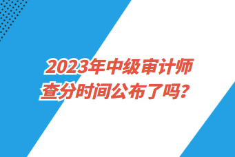 2023年中級(jí)審計(jì)師查分時(shí)間公布了嗎？