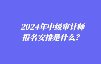 2024年中級審計(jì)師報(bào)名安排是什么？