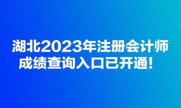 湖北2023年注冊會(huì)計(jì)師成績查詢?nèi)肟谝验_通！