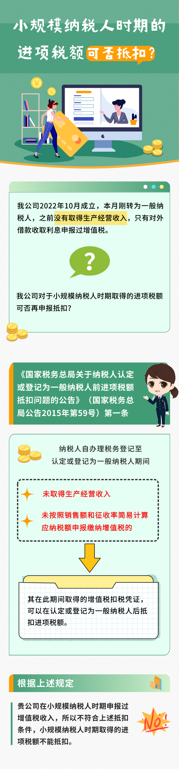 小規(guī)模納稅人時期的進項稅額可否抵扣？