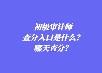 初級審計師查分入口是什么？哪天查分？