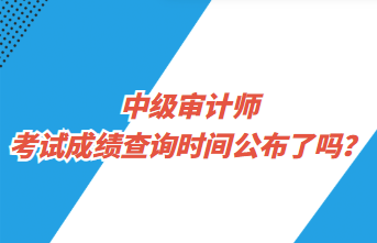 中級審計師考試成績查詢時間公布了嗎？