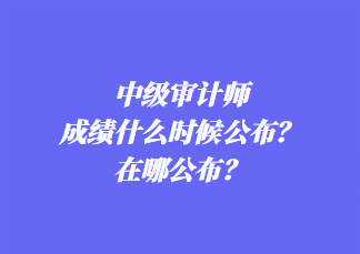 中級審計(jì)師成績什么時(shí)候公布？在哪公布？