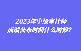 2023年中級(jí)審計(jì)師成績(jī)公布時(shí)間什么時(shí)候？