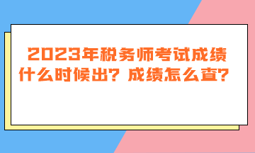 2023年稅務(wù)師考試成績什么時候出？成績怎么查？