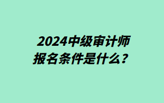 2024中級(jí)審計(jì)師報(bào)名條件是什么？