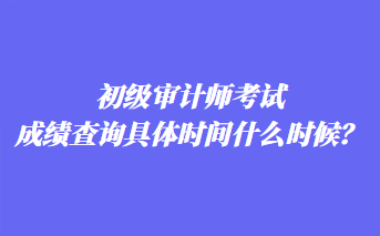 初級審計師考試成績查詢具體時間什么時候？