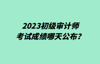 2023初級(jí)審計(jì)師考試成績(jī)哪天公布？