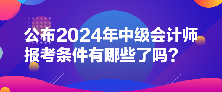 公布2024年中級會計(jì)師報(bào)考條件有哪些了嗎？