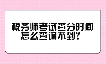 稅務(wù)師考試查分時間怎么查詢不到？