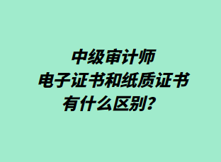 中級審計師電子證書和紙質(zhì)證書有什么區(qū)別？