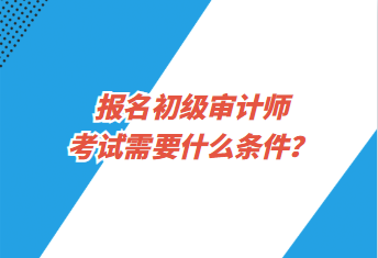 報名初級審計師考試需要什么條件？