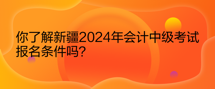 你了解新疆2024年會(huì)計(jì)中級(jí)考試報(bào)名條件嗎？