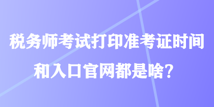 稅務師考試打印準考證時間和入口官網都是啥？