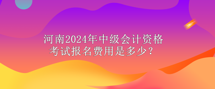 河南2024年中級(jí)會(huì)計(jì)資格考試報(bào)名費(fèi)用是多少？