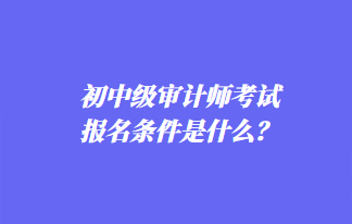 初中級(jí)審計(jì)師考試報(bào)名條件是什么？