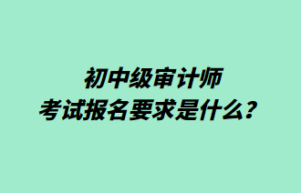 初中級審計(jì)師考試報(bào)名要求是什么？