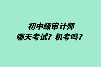 初中級審計師哪天考試？機考嗎？