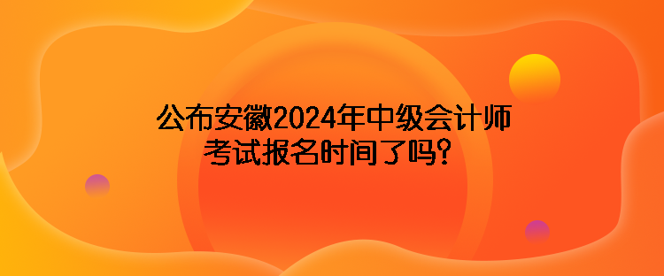 公布安徽2024年中級(jí)會(huì)計(jì)師考試報(bào)名時(shí)間了嗎？