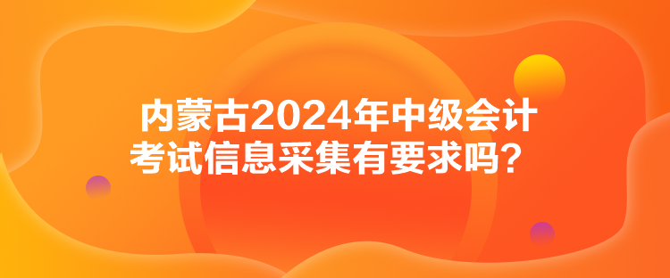 內(nèi)蒙古2024年中級會計考試信息采集有要求嗎？