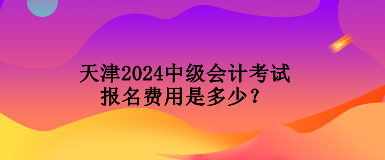 天津2024中級會計考試報名費用是多少？