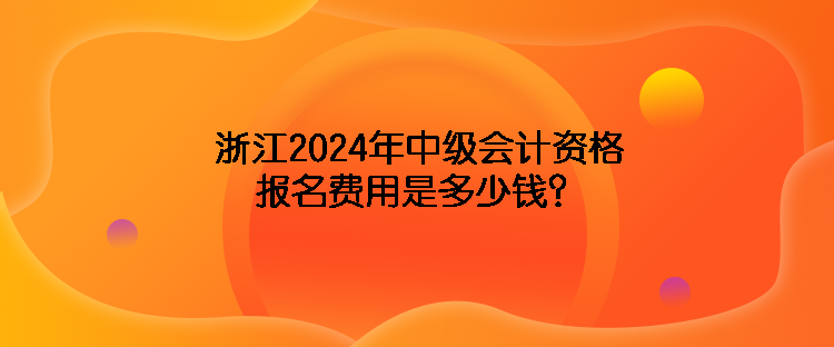 浙江2024年中級(jí)會(huì)計(jì)資格報(bào)名費(fèi)用是多少錢？