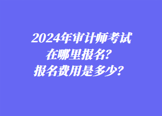 2024年審計師考試在哪里報名？報名費(fèi)用是多少？